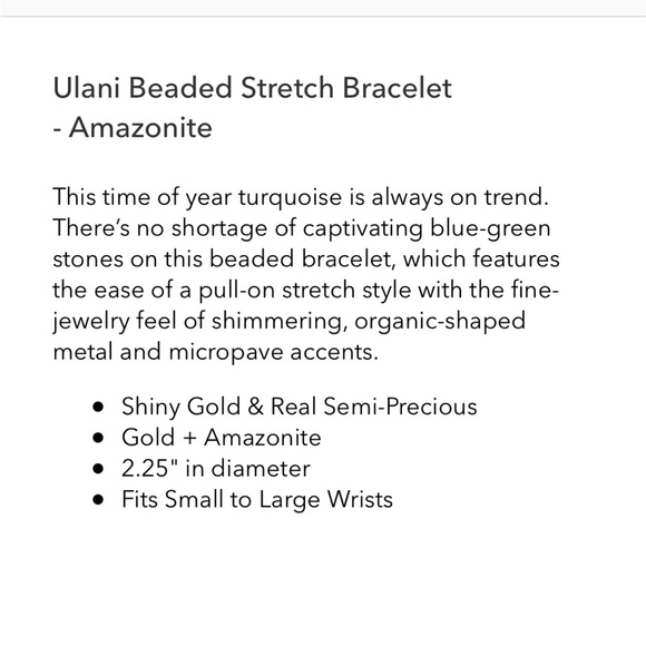 Stella & Dot Ulani Beaded Stretch Bracelet - Amazonite. - Picture 3 of 3